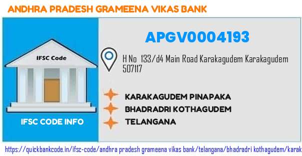 APGV0004193 Andhra Pradesh Grameena Vikas Bank. KARAKAGUDEM PINAPAKA