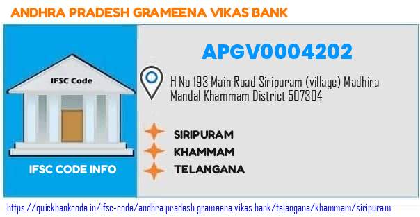 Andhra Pradesh Grameena Vikas Bank Siripuram APGV0004202 IFSC Code