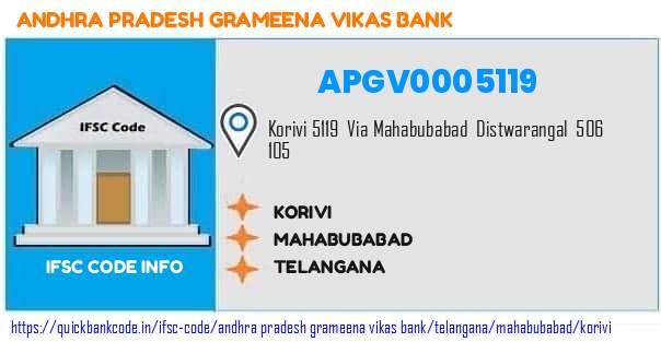 Andhra Pradesh Grameena Vikas Bank Korivi APGV0005119 IFSC Code