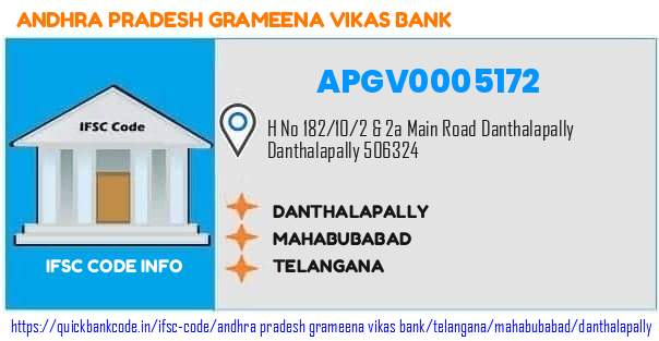 Andhra Pradesh Grameena Vikas Bank Danthalapally APGV0005172 IFSC Code