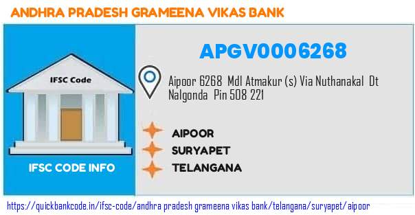 Andhra Pradesh Grameena Vikas Bank Aipoor APGV0006268 IFSC Code