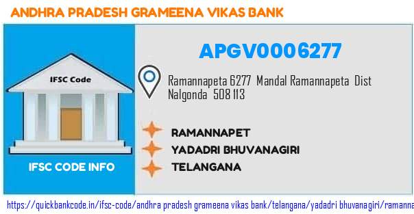 Andhra Pradesh Grameena Vikas Bank Ramannapet APGV0006277 IFSC Code