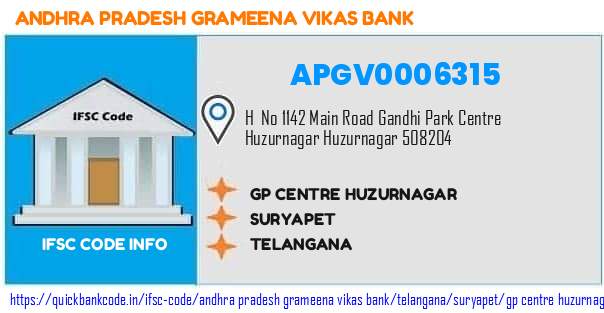 Andhra Pradesh Grameena Vikas Bank Gp Centre Huzurnagar APGV0006315 IFSC Code