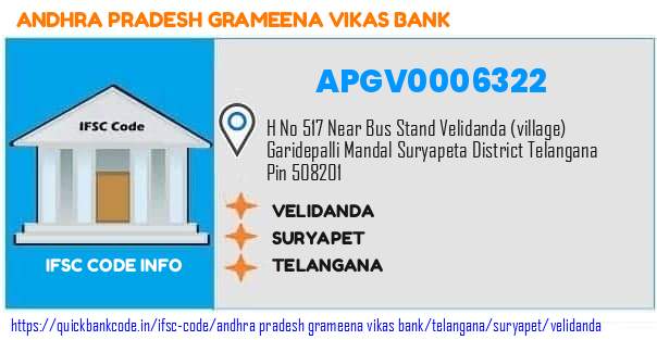 Andhra Pradesh Grameena Vikas Bank Velidanda APGV0006322 IFSC Code