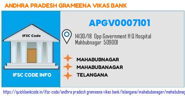 Andhra Pradesh Grameena Vikas Bank Mahabubnagar APGV0007101 IFSC Code