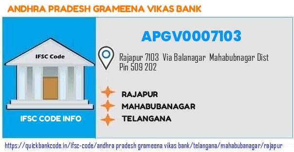 Andhra Pradesh Grameena Vikas Bank Rajapur APGV0007103 IFSC Code