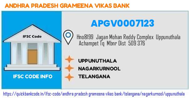 Andhra Pradesh Grameena Vikas Bank Uppunuthala APGV0007123 IFSC Code