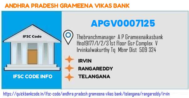 Andhra Pradesh Grameena Vikas Bank Irvin APGV0007125 IFSC Code