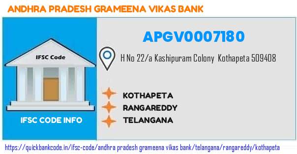 Andhra Pradesh Grameena Vikas Bank Kothapeta APGV0007180 IFSC Code