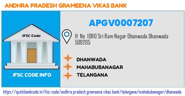 Andhra Pradesh Grameena Vikas Bank Dhanwada APGV0007207 IFSC Code
