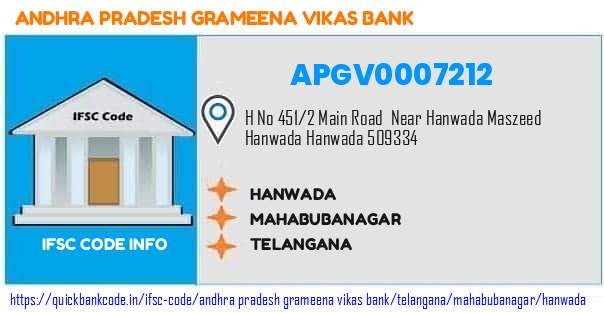 Andhra Pradesh Grameena Vikas Bank Hanwada APGV0007212 IFSC Code