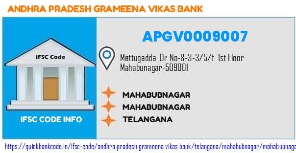 Andhra Pradesh Grameena Vikas Bank Mahabubnagar APGV0009007 IFSC Code