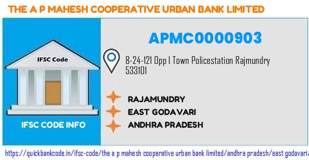 The A P Mahesh Cooperative Urban Bank Rajamundry APMC0000903 IFSC Code