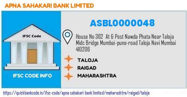 Apna Sahakari Bank Taloja ASBL0000048 IFSC Code