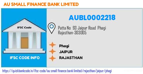 Au Small Finance Bank Phagi AUBL0002218 IFSC Code