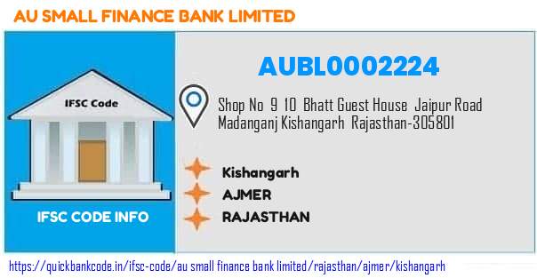 Au Small Finance Bank Kishangarh AUBL0002224 IFSC Code