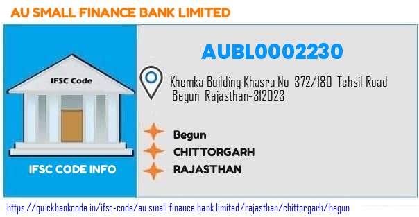 Au Small Finance Bank Begun AUBL0002230 IFSC Code