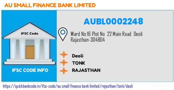 Au Small Finance Bank Deoli AUBL0002248 IFSC Code