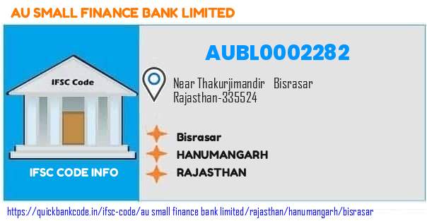 Au Small Finance Bank Bisrasar AUBL0002282 IFSC Code
