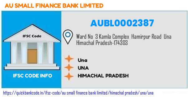 Au Small Finance Bank Una AUBL0002387 IFSC Code