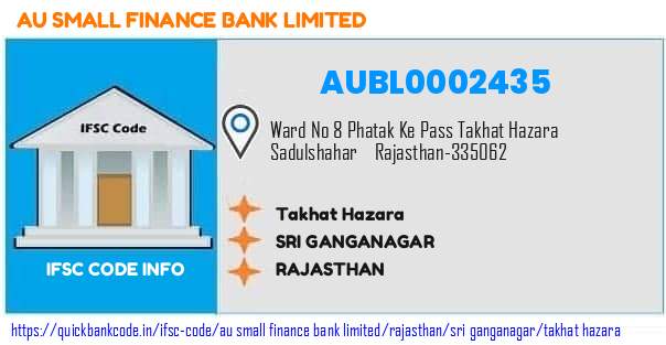 Au Small Finance Bank Takhat Hazara AUBL0002435 IFSC Code