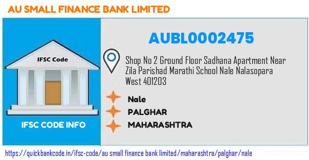 Au Small Finance Bank Nale AUBL0002475 IFSC Code