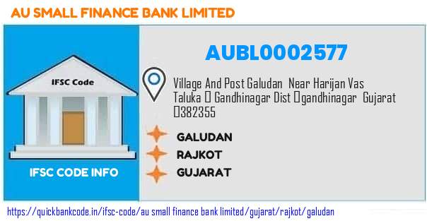 Au Small Finance Bank Galudan AUBL0002577 IFSC Code