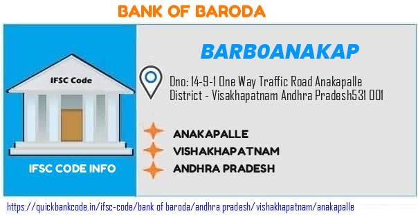 Bank of Baroda Anakapalle BARB0ANAKAP IFSC Code