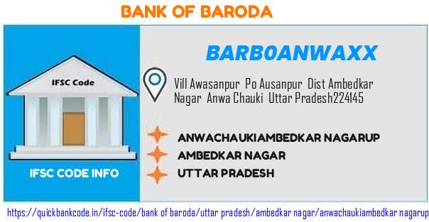 BARB0ANWAXX Bank of Baroda. ANWACHAUKI,AMBEDKAR NAGAR,UP