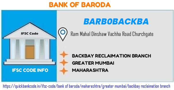 Bank of Baroda Backbay Reclaimation Branch BARB0BACKBA IFSC Code