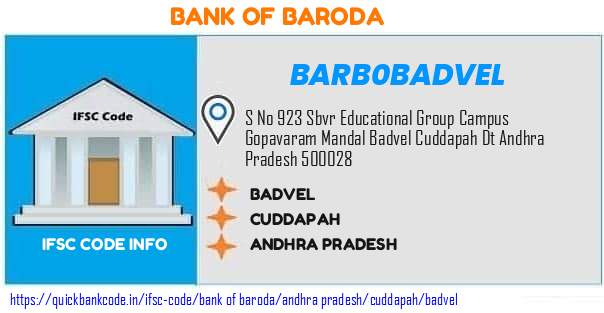 Bank of Baroda Badvel BARB0BADVEL IFSC Code