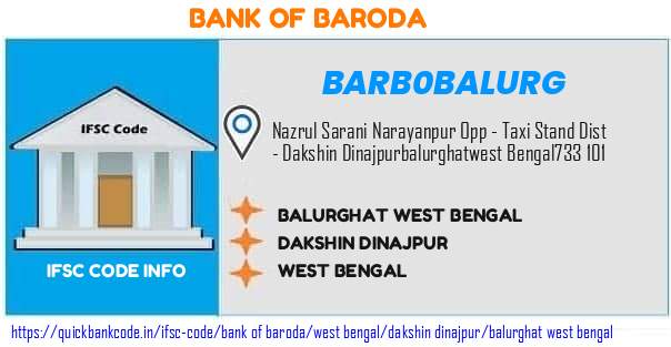 Bank of Baroda Balurghat West Bengal BARB0BALURG IFSC Code