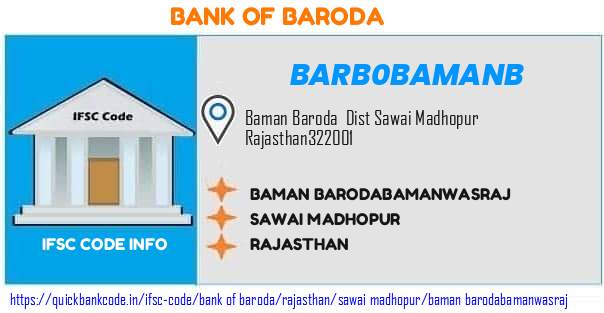 Bank of Baroda Baman Barodabamanwasraj BARB0BAMANB IFSC Code