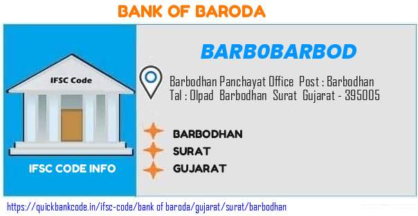 Bank of Baroda Barbodhan BARB0BARBOD IFSC Code