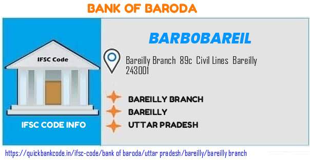 Bank of Baroda Bareilly Branch BARB0BAREIL IFSC Code