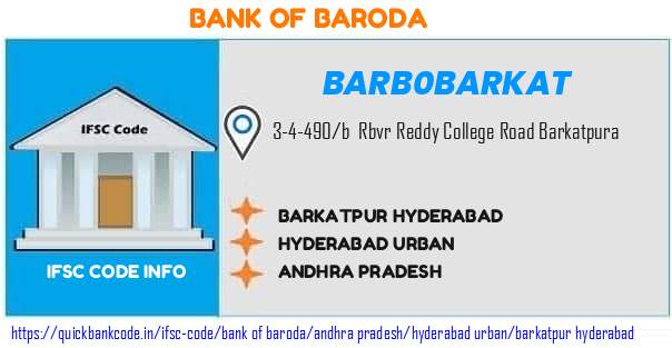 Bank of Baroda Barkatpur Hyderabad BARB0BARKAT IFSC Code