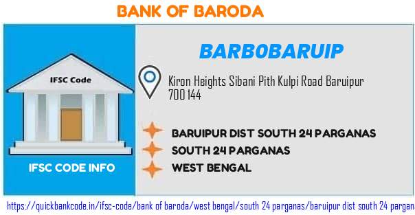 Bank of Baroda Baruipur Dist South 24 Parganas BARB0BARUIP IFSC Code