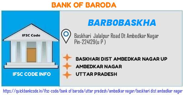 Bank of Baroda Baskhari Dist Ambedkar Nagar Up BARB0BASKHA IFSC Code