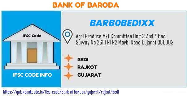 Bank of Baroda Bedi BARB0BEDIXX IFSC Code