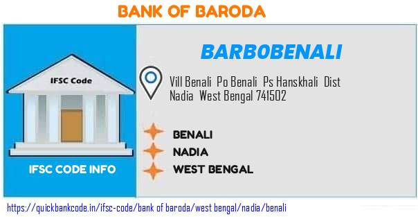 Bank of Baroda Benali BARB0BENALI IFSC Code