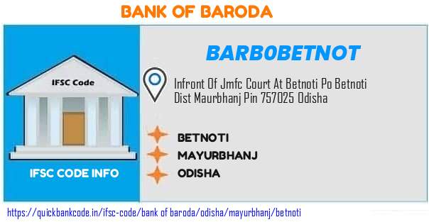 Bank of Baroda Betnoti BARB0BETNOT IFSC Code