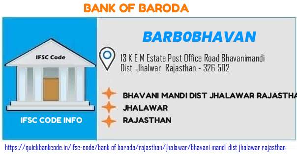 Bank of Baroda Bhavani Mandi Dist Jhalawar Rajasthan BARB0BHAVAN IFSC Code