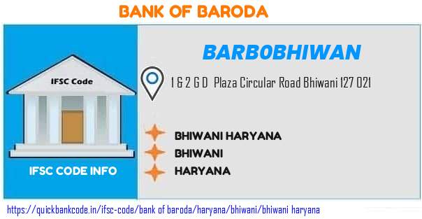 Bank of Baroda Bhiwani Haryana BARB0BHIWAN IFSC Code