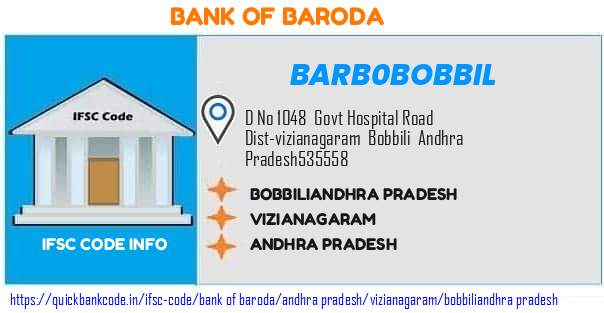 Bank of Baroda Bobbiliandhra Pradesh BARB0BOBBIL IFSC Code