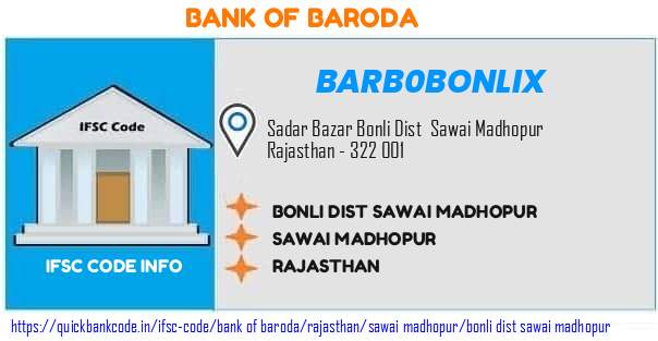 Bank of Baroda Bonli Dist Sawai Madhopur BARB0BONLIX IFSC Code
