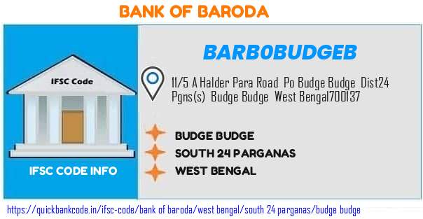 Bank of Baroda Budge Budge BARB0BUDGEB IFSC Code