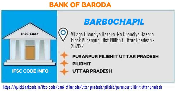 Bank of Baroda Puranpur Pilibhit Uttar Pradesh BARB0CHAPIL IFSC Code