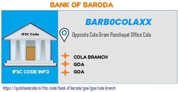 Bank of Baroda Cola Branch BARB0COLAXX IFSC Code