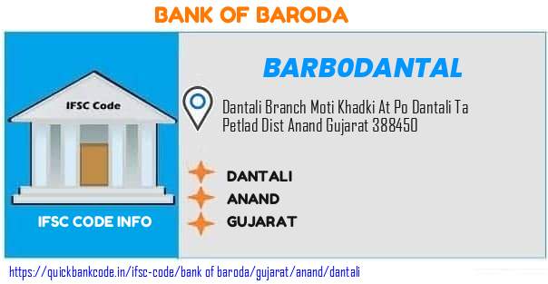 Bank of Baroda Dantali BARB0DANTAL IFSC Code