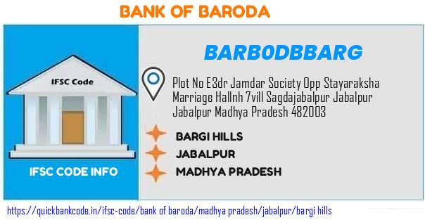 BARB0DBBARG Bank of Baroda. BARGI HILLS